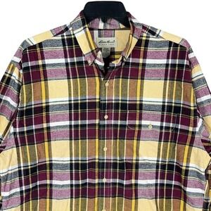 Eddie Bauer Flannel Shirt Mens Large Casual Button-Down Long Sleeve Cotton